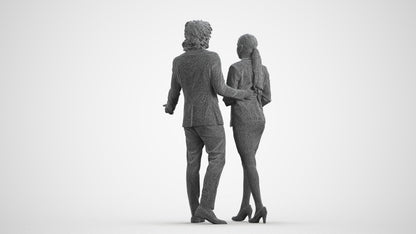 3D human model woman business, photogrammetry scanned person for archviz, wireframe front view