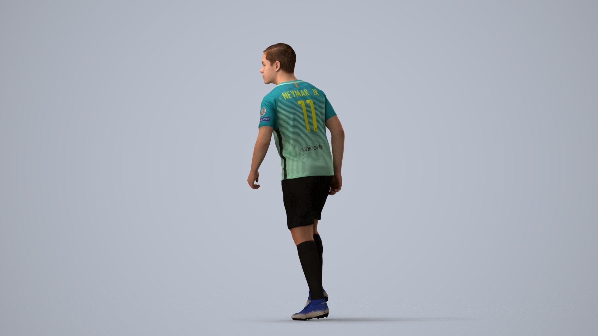 scanned 3D boy sport, photogrammetry people for Enscape and V-Ray, three-quarter view render