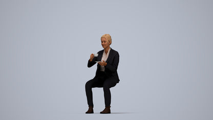 scanned 3D woman business, photogrammetry people for Enscape and V-Ray, top-down view render