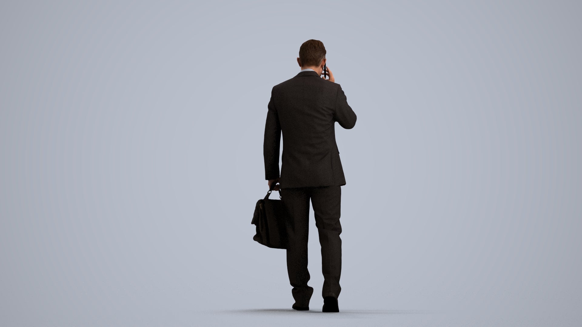 realistic 3D human man business, archviz people FBX OBJ for Blender, front view render