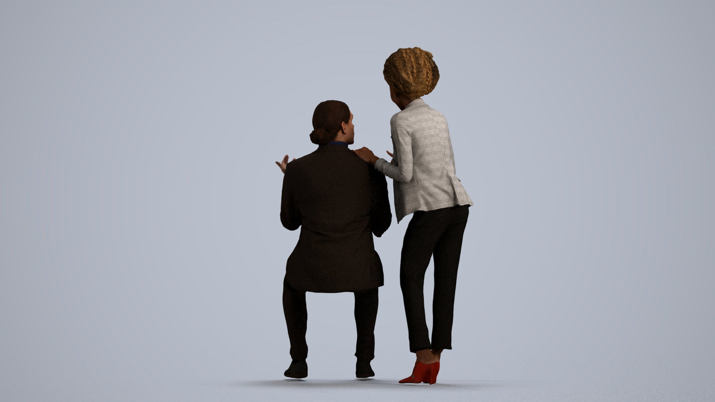 realistic 3D people woman business, render-ready for V-Ray and Corona, FBX OBJ, front view render