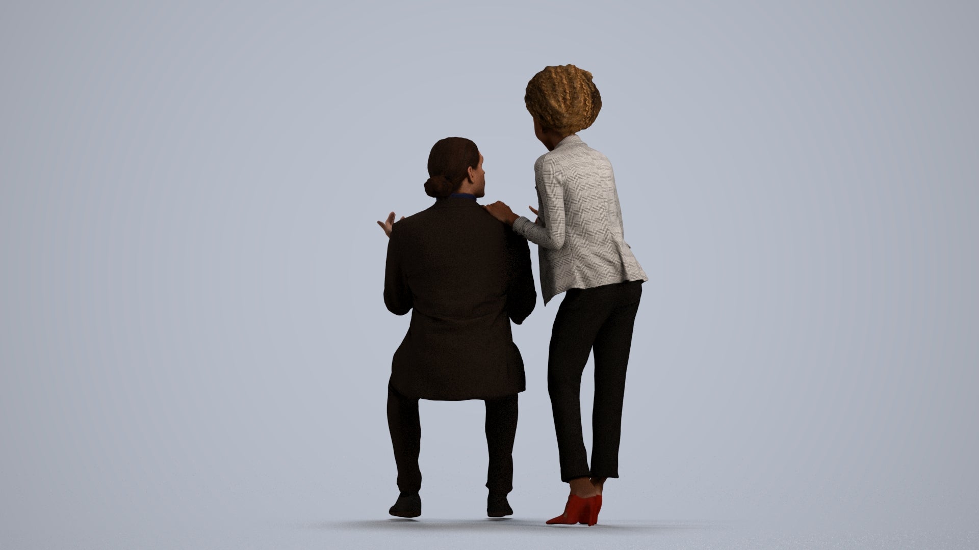 realistic 3D people woman business, render-ready for V-Ray and Corona, FBX OBJ, front view render