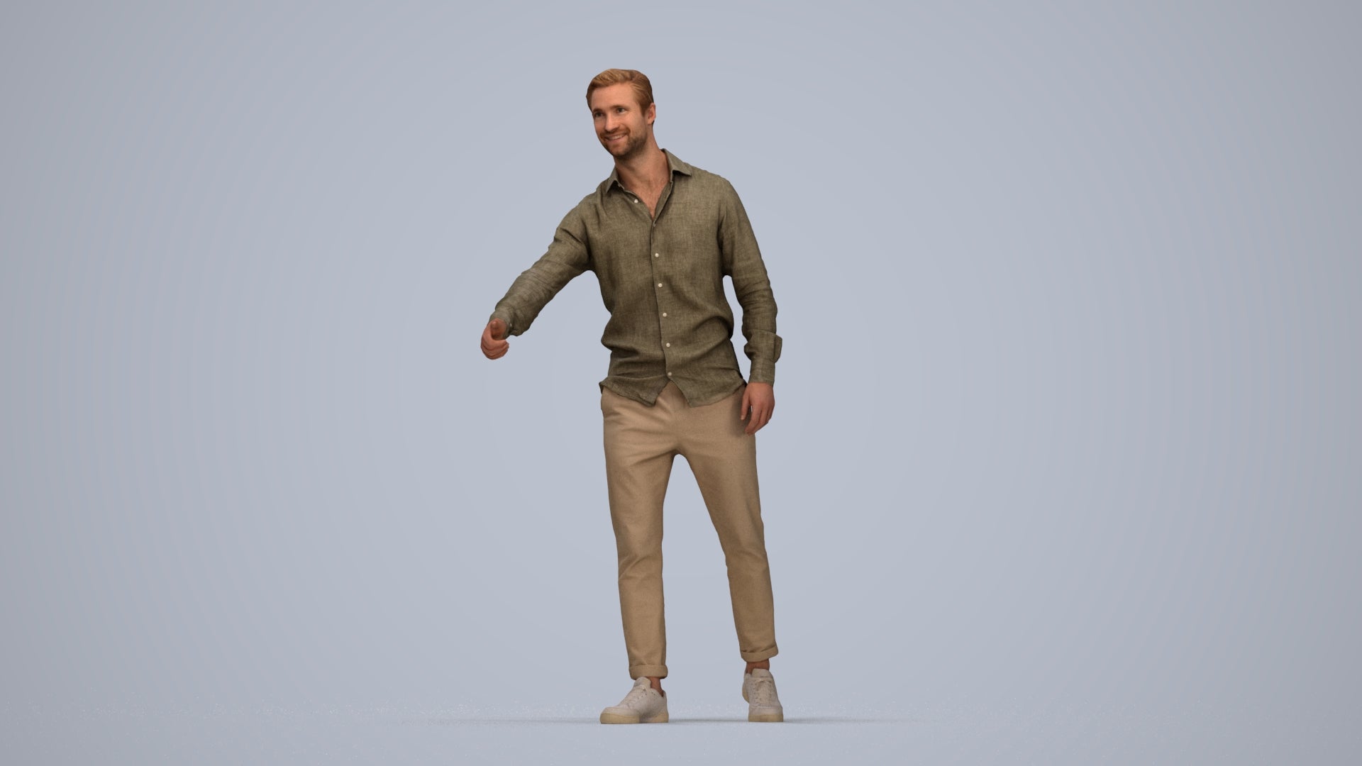 realistic 3D people man casual mix, render-ready for V-Ray and Corona, FBX OBJ, top-down view render