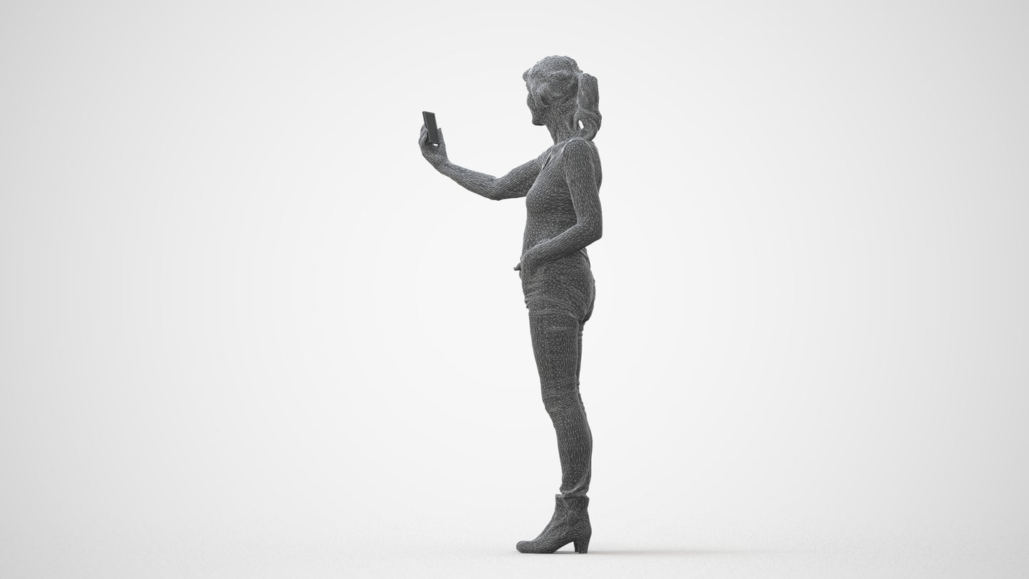 photogrammetry 3D senior woman casual standing, realistic human model archviz FBX, square thumbnail
