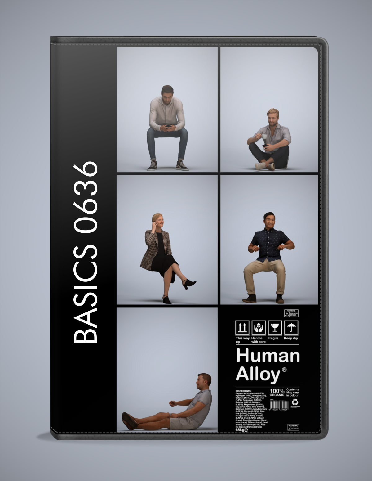 3D human models sitting bundle, 5 photogrammetry scanned people for archviz