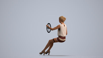 3D people model woman business mix, scanned human for 3ds Max rendering, front view render