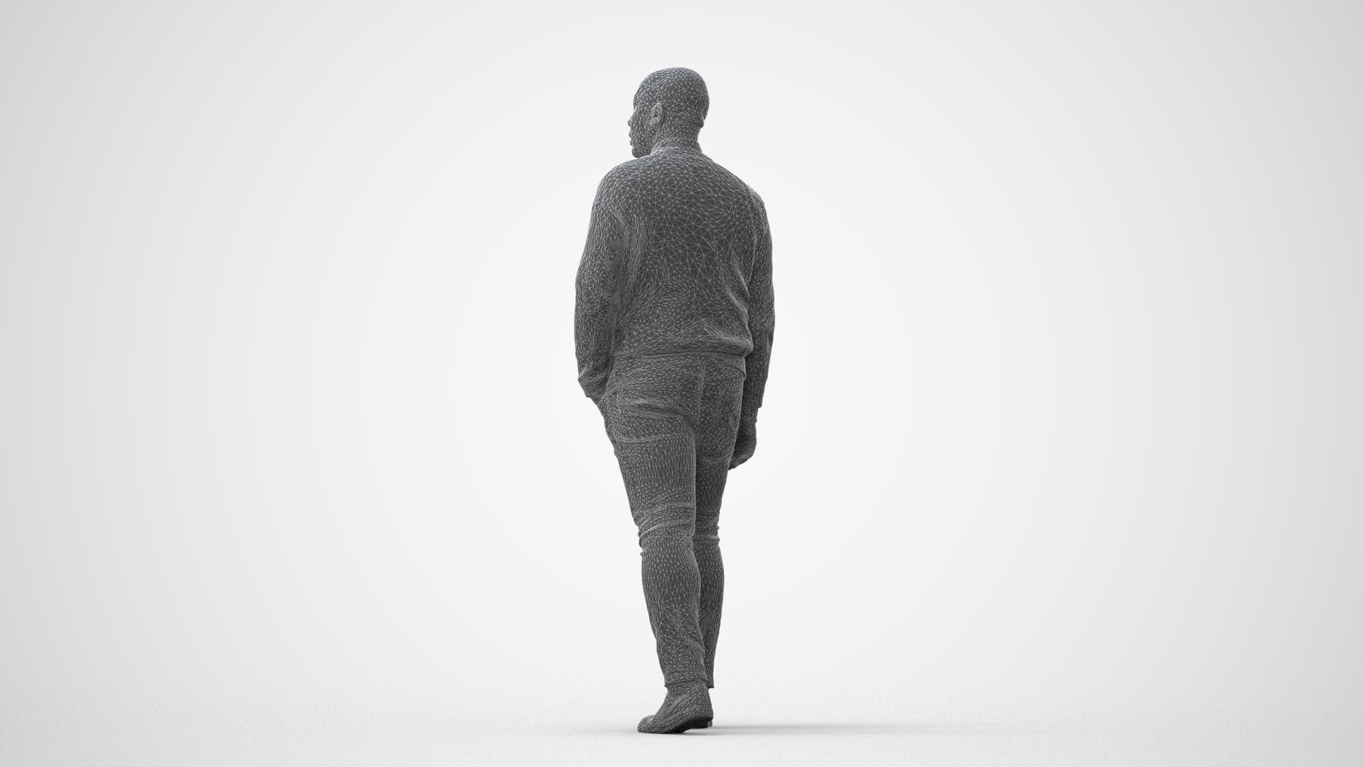 realistic 3D human man casual walking, archviz people FBX OBJ for Blender, square thumbnail