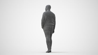 realistic 3D human man casual walking, archviz people FBX OBJ for Blender, square thumbnail
