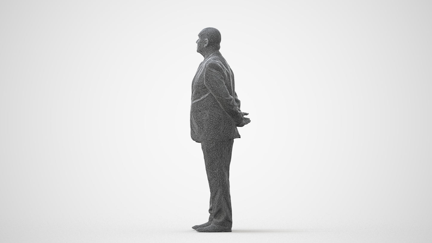 3D people model senior man business mix, scanned human for 3ds Max rendering, square thumbnail