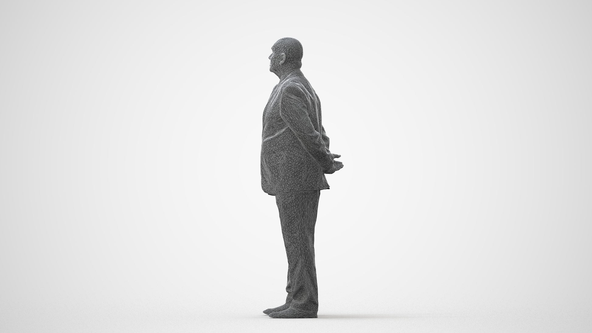 3D people model senior man business mix, scanned human for 3ds Max rendering, square thumbnail