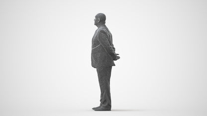 3D people model senior man business mix, scanned human for 3ds Max rendering, square thumbnail