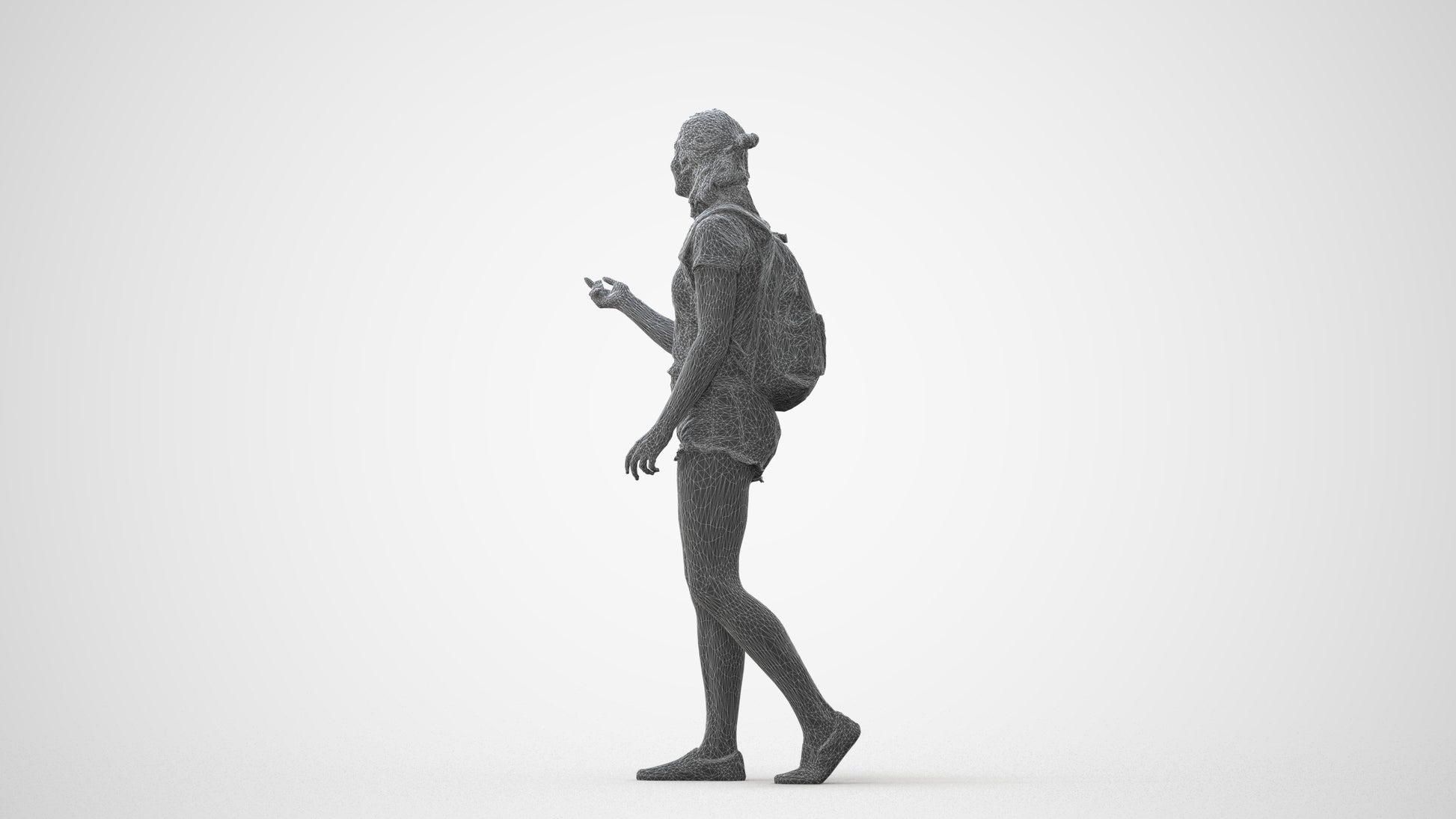 3D scanned girl standing casual, photorealistic archviz people for Enscape and SketchUp, square thumbnail