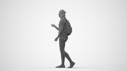 3D scanned girl standing casual, photorealistic archviz people for Enscape and SketchUp, square thumbnail