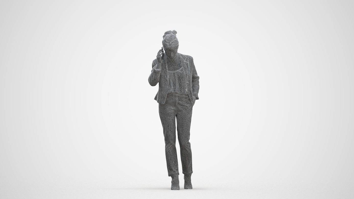 photogrammetry 3D woman business kids, realistic human model archviz FBX, back view render