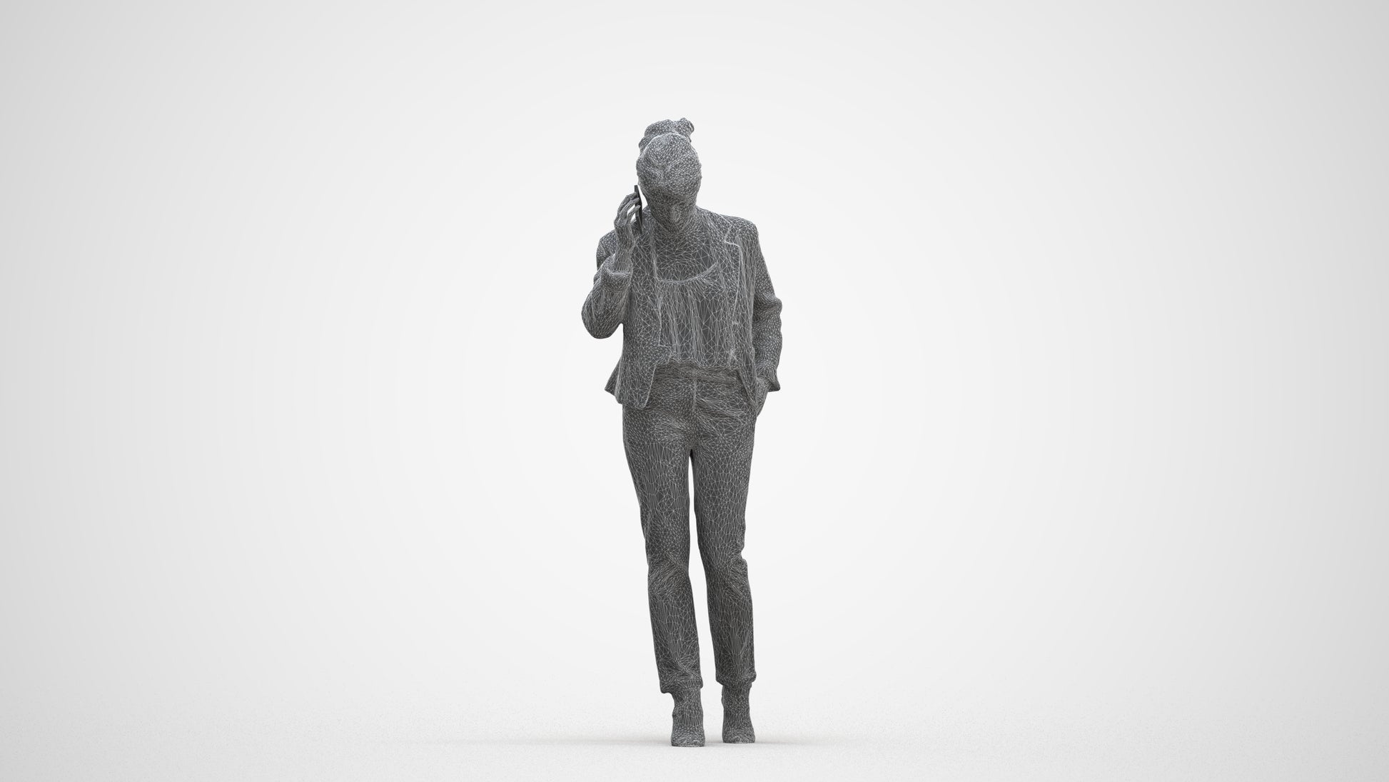 photogrammetry 3D woman business kids, realistic human model archviz FBX, back view render