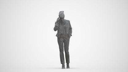 photogrammetry 3D woman business kids, realistic human model archviz FBX, back view render