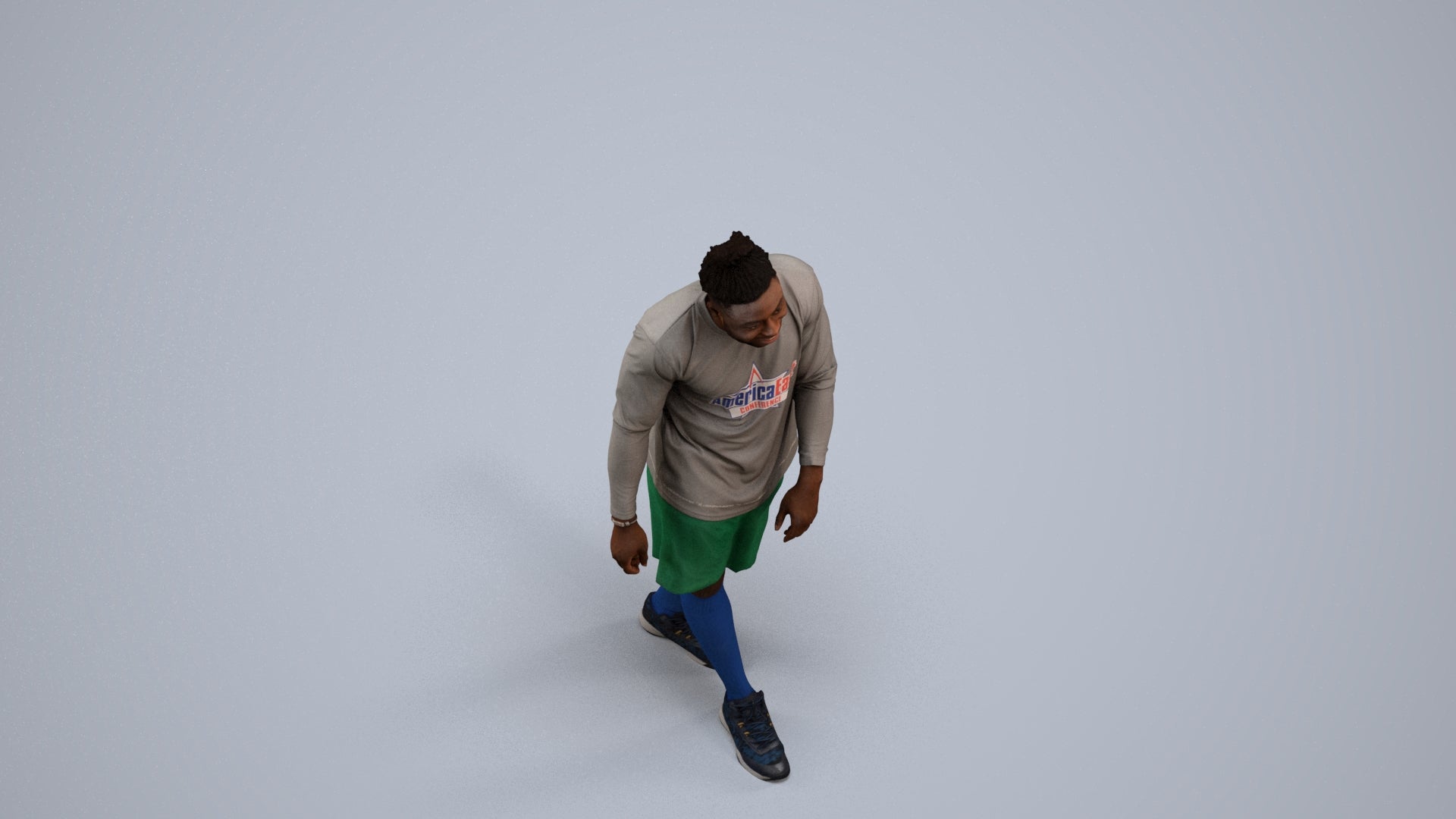 photogrammetry 3D man sport, realistic human model archviz FBX, back view render