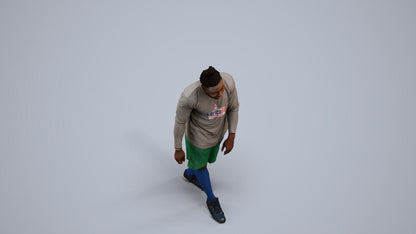 photogrammetry 3D man sport, realistic human model archviz FBX, back view render