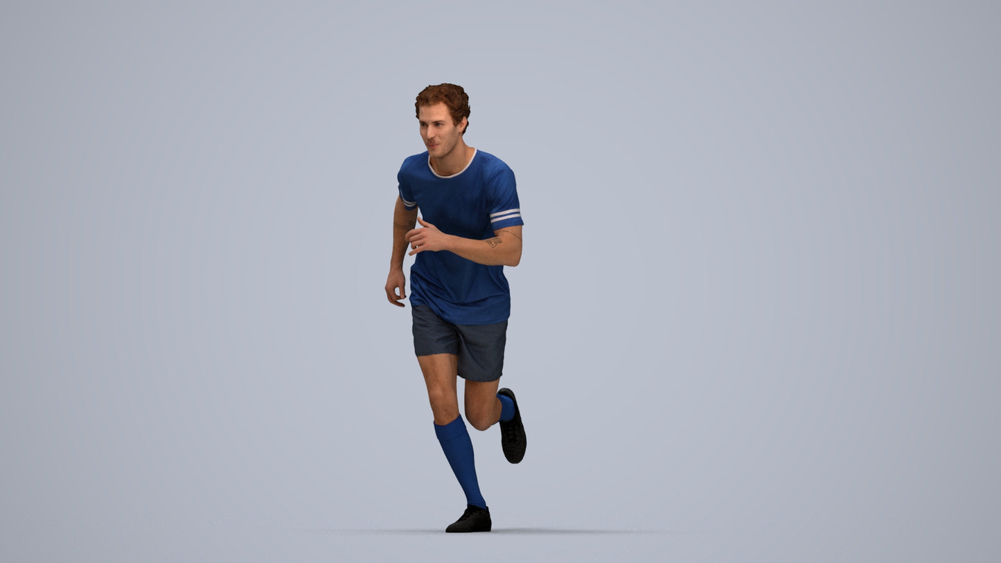 3D people model man sport, scanned human for 3ds Max rendering, top-down view render
