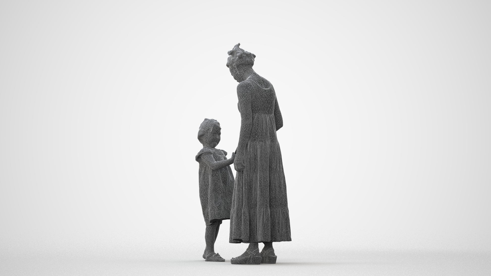 realistic 3D girl casual kids, scanned archviz people for Blender and 3ds Max, square thumbnail
