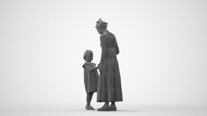 realistic 3D girl casual kids, scanned archviz people for Blender and 3ds Max, square thumbnail