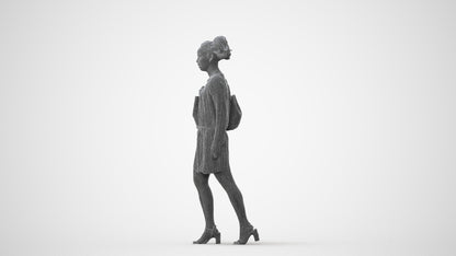 scanned 3D woman casual walking, photogrammetry people for Enscape and V-Ray, square thumbnail