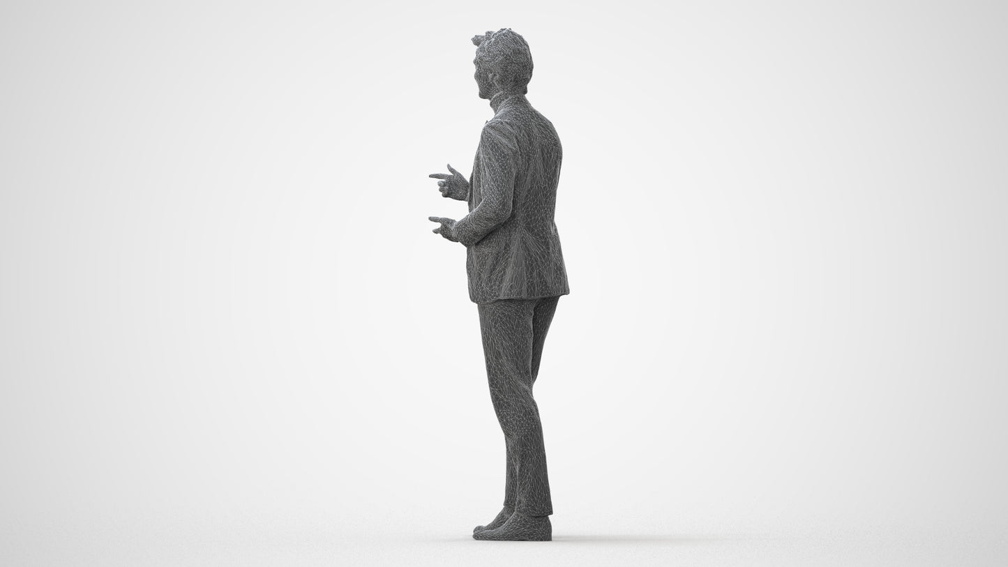 realistic 3D man business, scanned archviz people for Blender and 3ds Max, square thumbnail