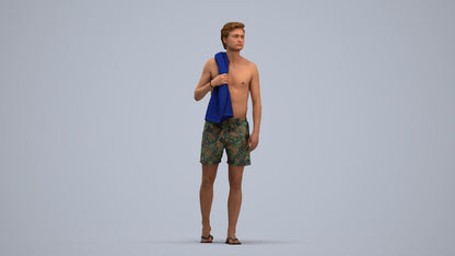 realistic 3D people man sport, render-ready for V-Ray and Corona, FBX OBJ, standing pose render