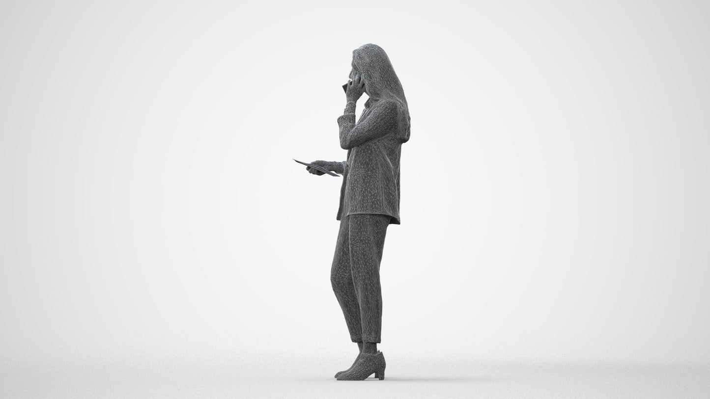 3D scanned woman business, photorealistic archviz people for Enscape and SketchUp, square thumbnail