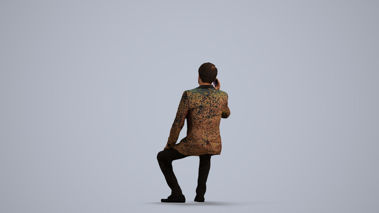 3D scanned man formalaffairs formal, photorealistic archviz people for Enscape and SketchUp, front view render