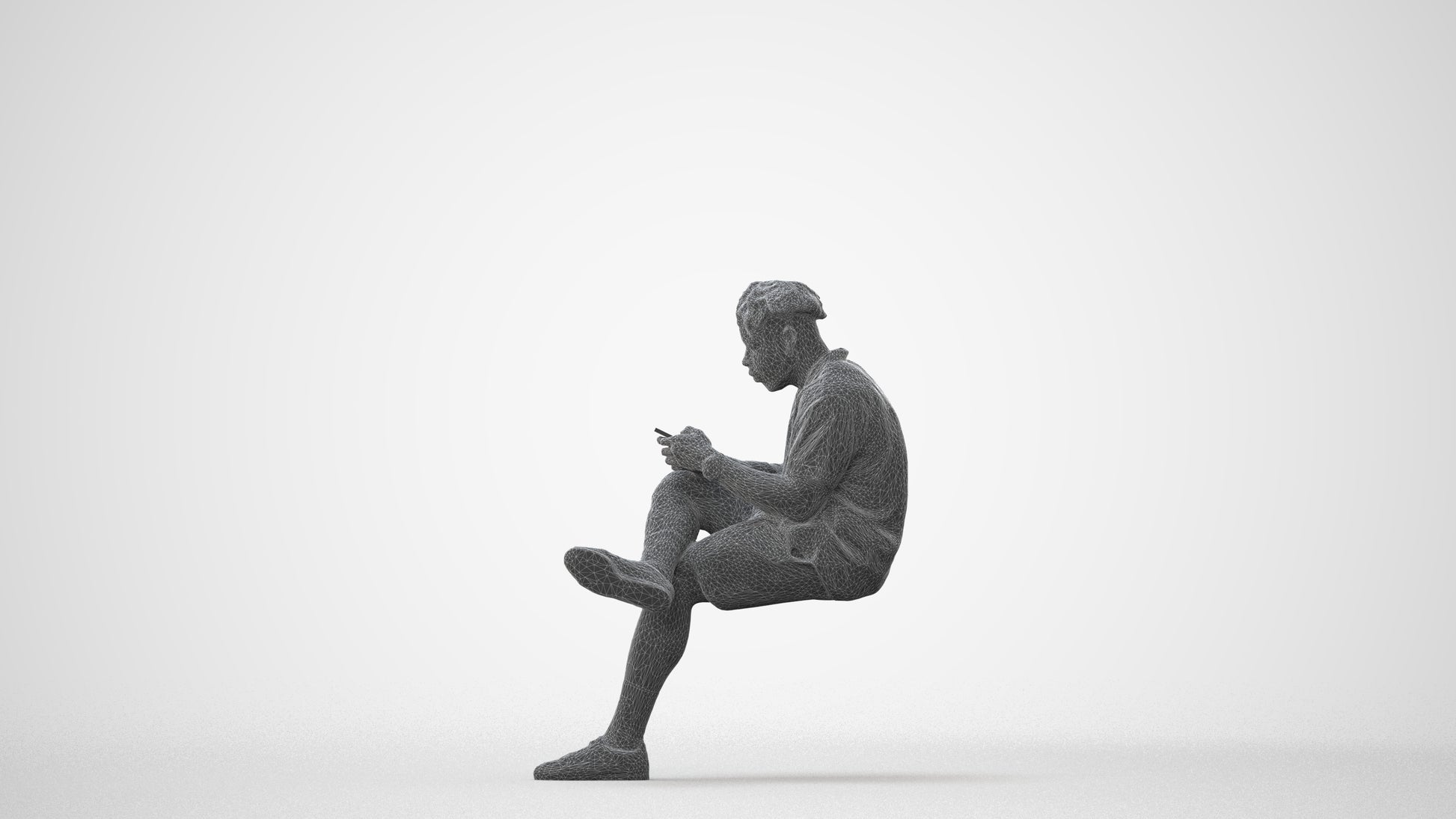realistic 3D people man casual sitting, render-ready for V-Ray and Corona, FBX OBJ, square thumbnail
