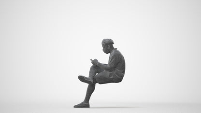 realistic 3D people man casual sitting, render-ready for V-Ray and Corona, FBX OBJ, square thumbnail