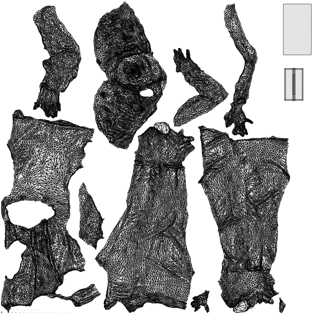scanned 3D woman business standing, photogrammetry people for Enscape and V-Ray, wireframe top-down view