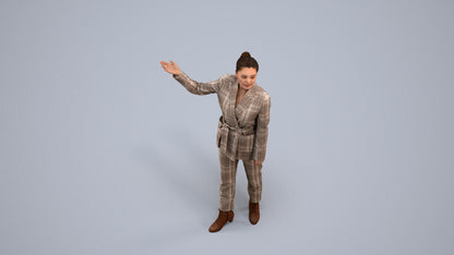 realistic 3D woman business, scanned archviz people for Blender and 3ds Max, back view render