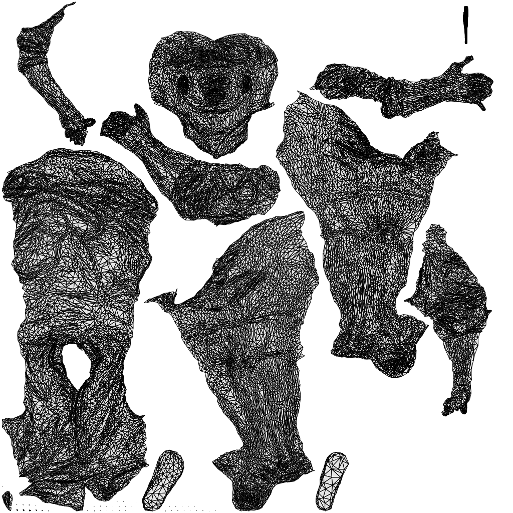 scanned 3D man casual sitting, photogrammetry people for Enscape and V-Ray, wireframe top-down view