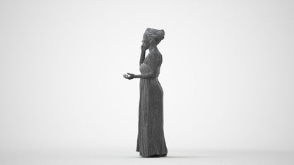 realistic 3D woman casual standing, scanned archviz people for Blender and 3ds Max, square thumbnail