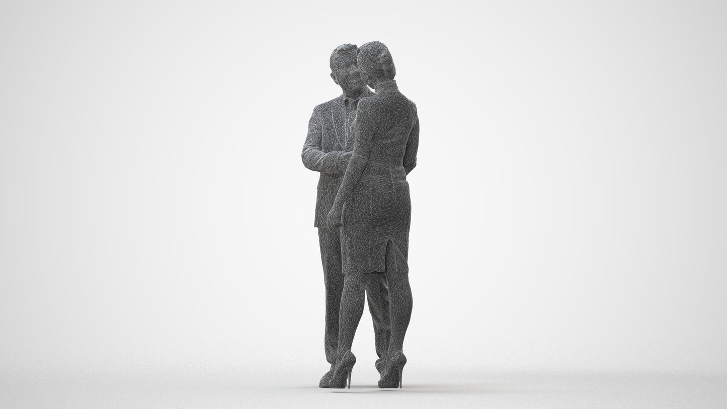 3D human model woman business, photogrammetry scanned person for archviz, square thumbnail