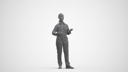 realistic 3D people girl kids, render-ready for V-Ray and Corona, FBX OBJ, three-quarter front view render