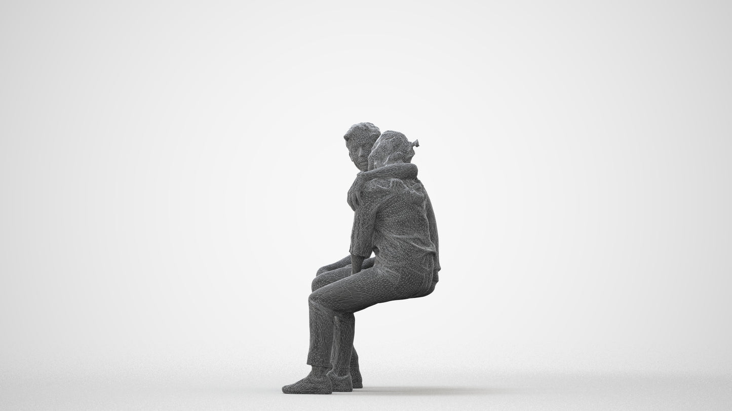 photogrammetry 3D woman casual couple, realistic human model archviz FBX, square thumbnail