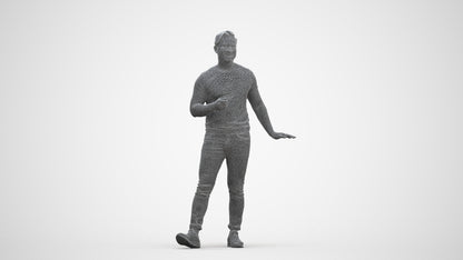 realistic 3D people man casual standing, render-ready for V-Ray and Corona, FBX OBJ, three-quarter front view render