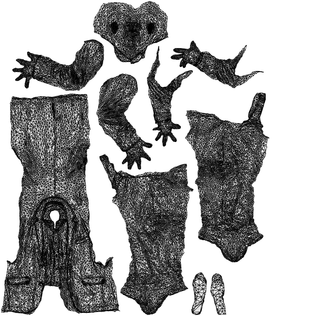 3D scanned senior man business, photorealistic archviz people for Enscape and SketchUp, wireframe top-down view