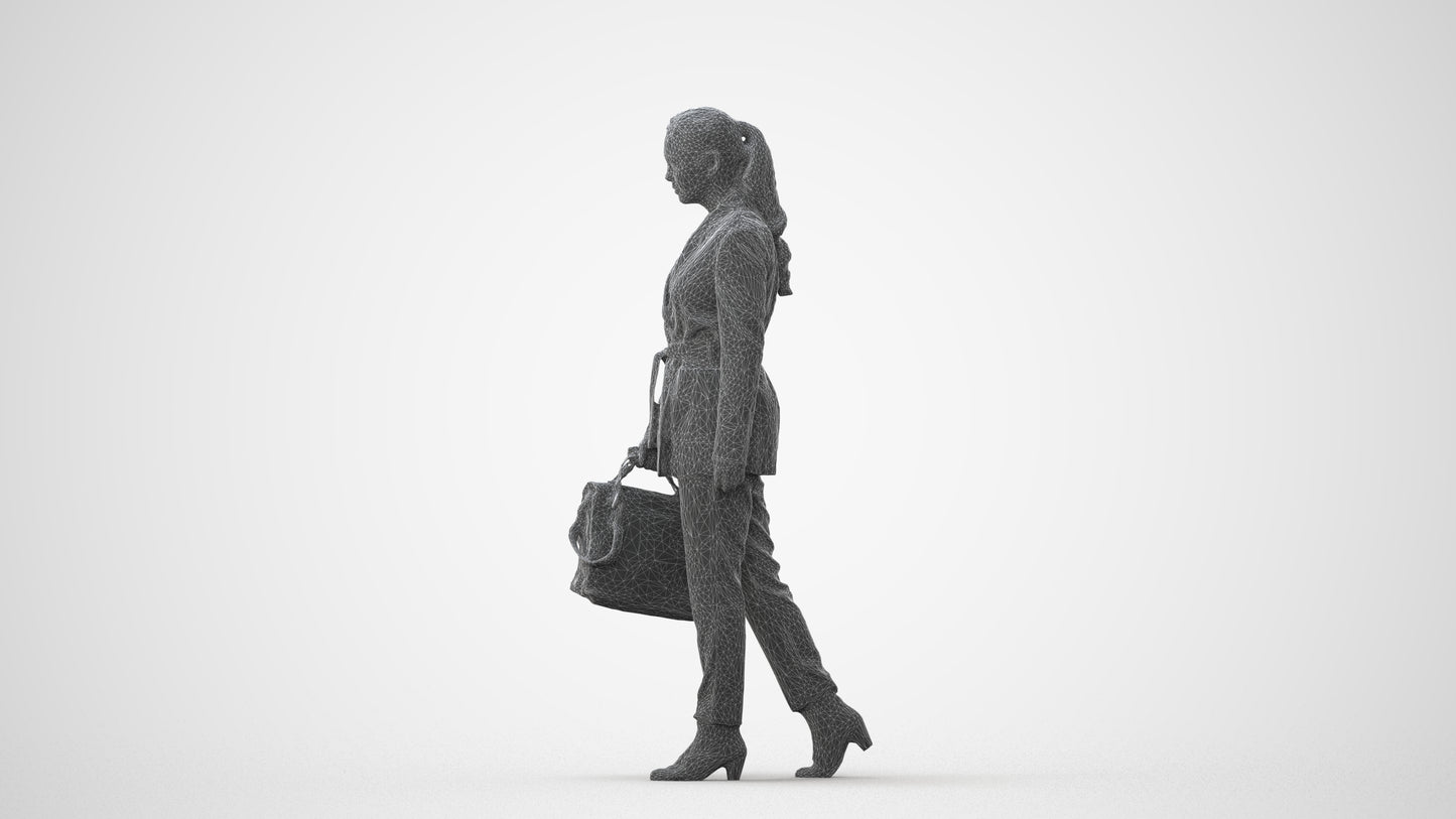 photogrammetry 3D woman business, realistic human model archviz FBX, square thumbnail