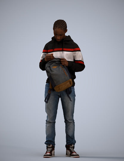 photogrammetry 3D boy casual kids, realistic human model archviz FBX
