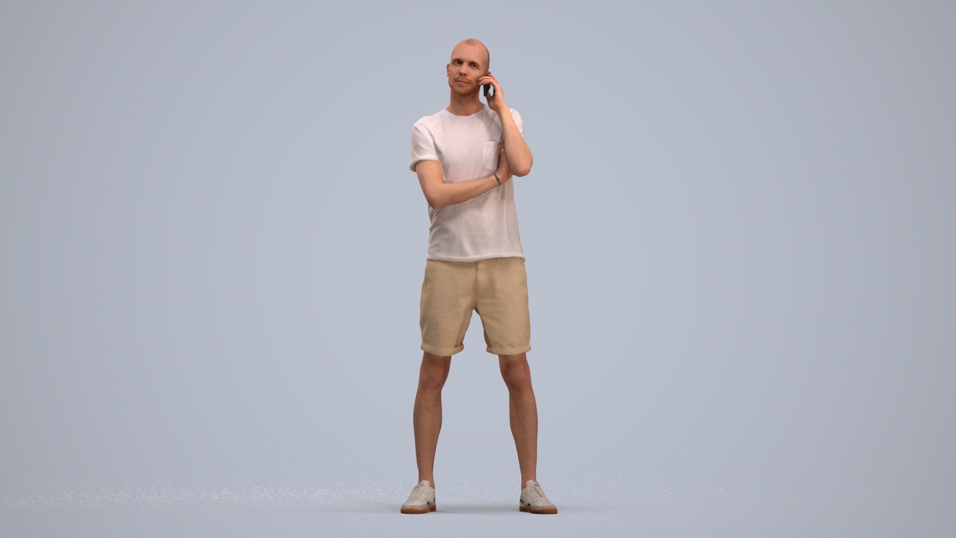 realistic 3D people man casual standing, render-ready for V-Ray and Corona, FBX OBJ, standing pose render