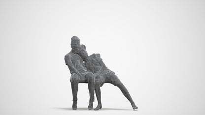 realistic 3D human girl kids, archviz people FBX OBJ for Blender, three-quarter front view render
