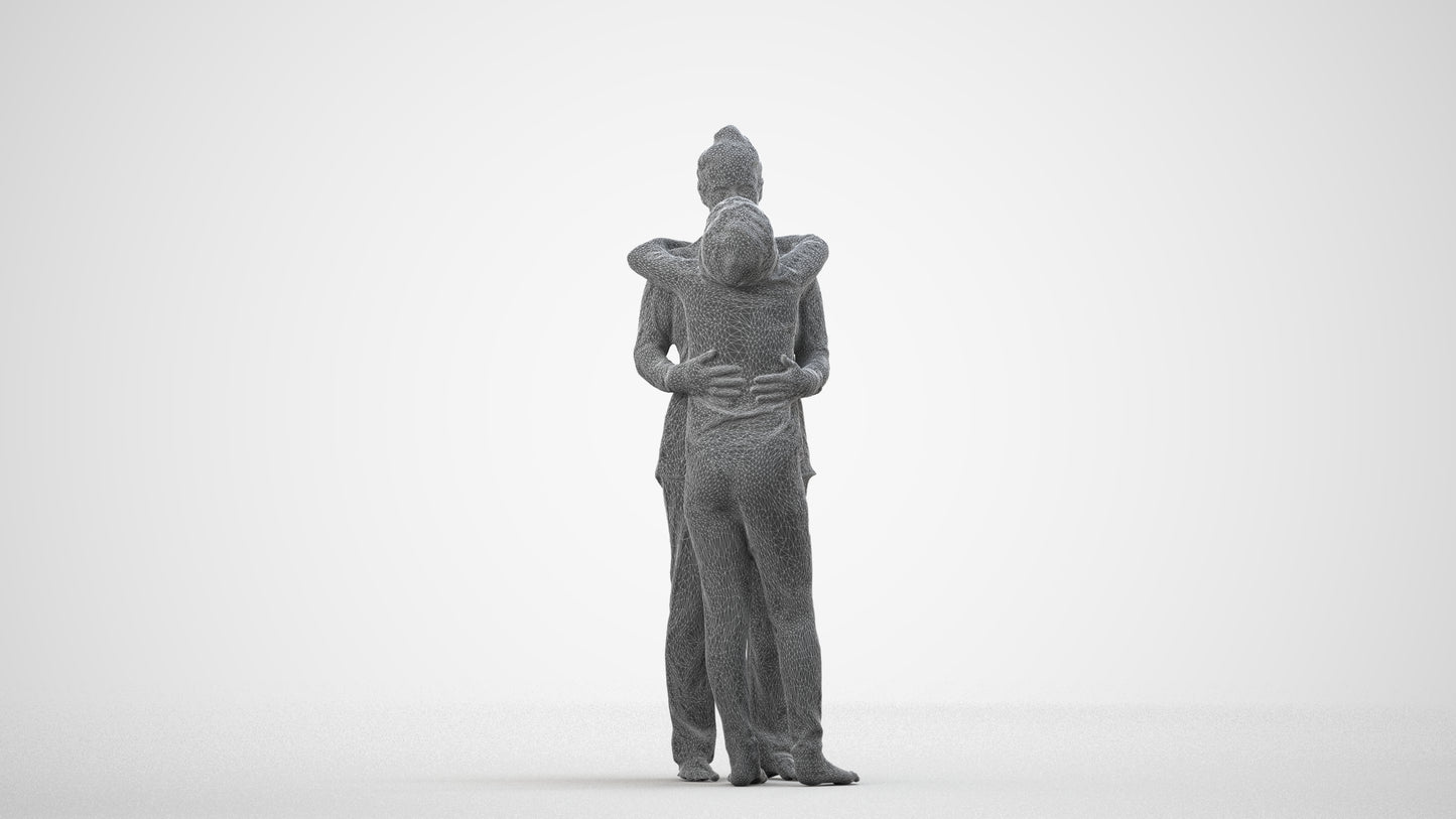 3D human model girl kids, photogrammetry scanned person for archviz, wireframe side view