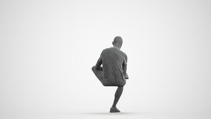 3D scanned man sitting casual, photorealistic archviz people for Enscape and SketchUp, wireframe front view