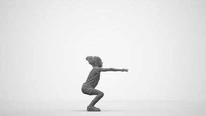 realistic 3D people girl casual kids, render-ready for V-Ray and Corona, FBX OBJ, wireframe side view