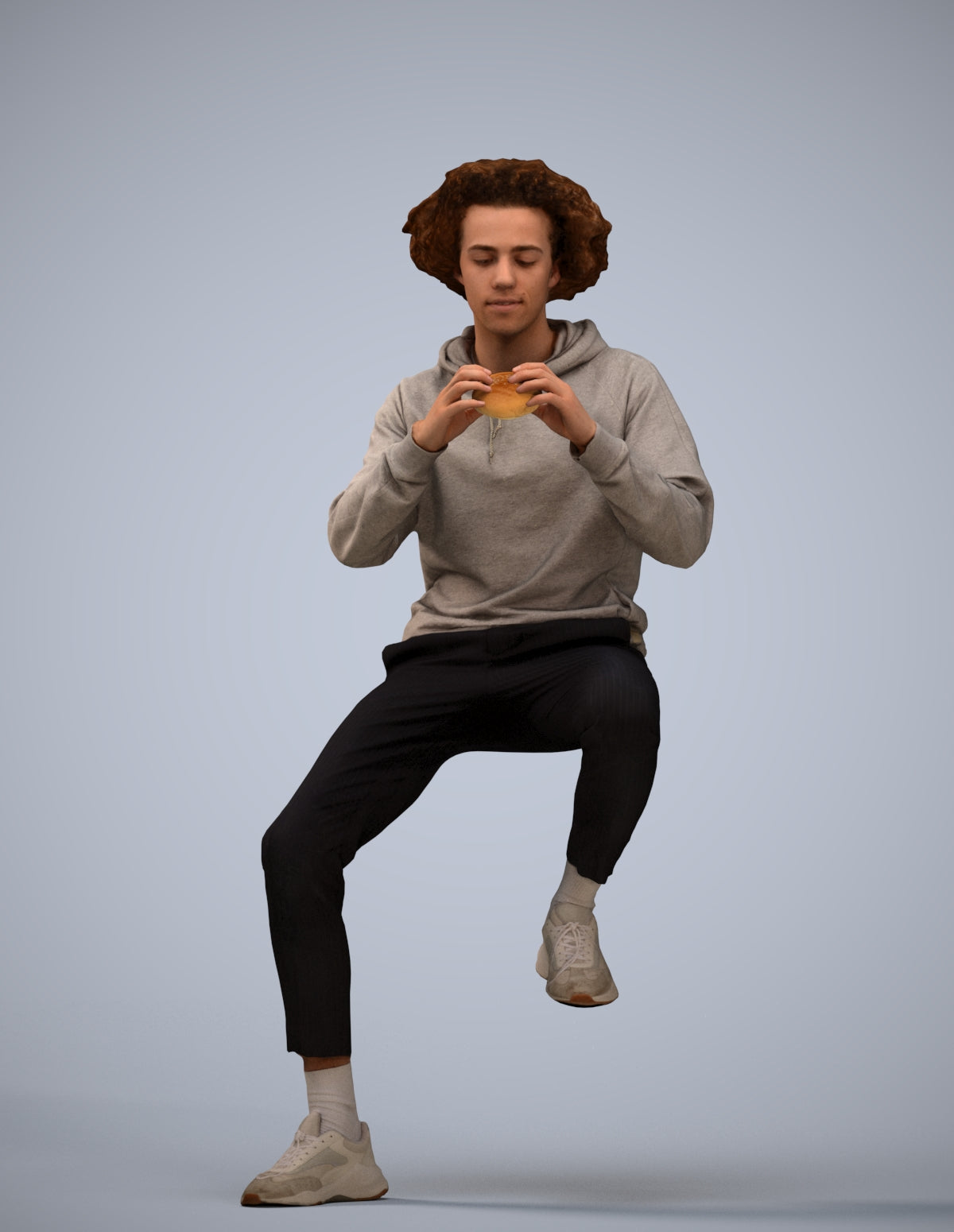 realistic 3D people man casual sitting, render-ready for V-Ray and Corona, FBX OBJ