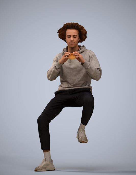 realistic 3D people man casual sitting, render-ready for V-Ray and Corona, FBX OBJ